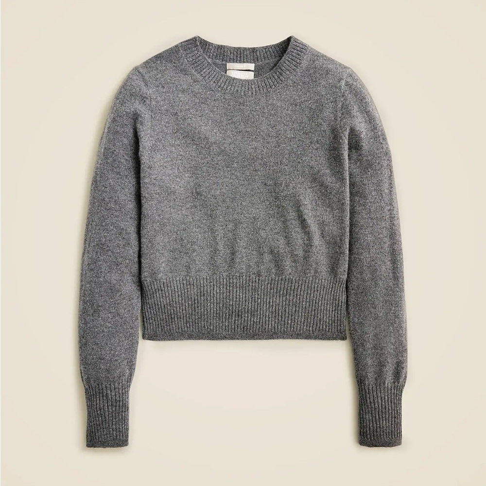 J. Crew Cashmere shrunken crewneck sweater - Charcoal Heather
